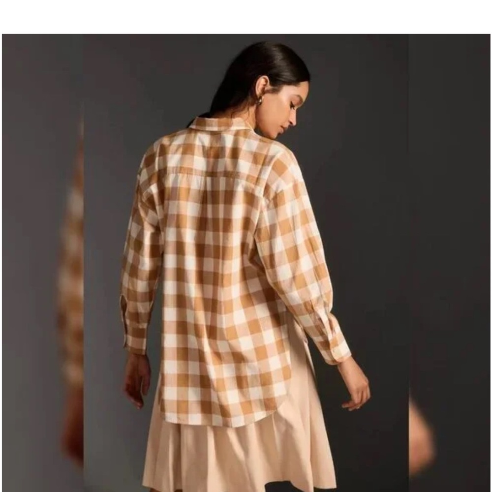Maeve Anthropologie The Bennet Button-down Checkered Shirt Top Medium‎ - Picture 2 of 9